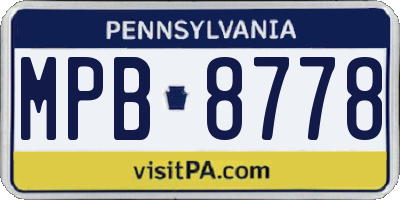 PA license plate MPB8778