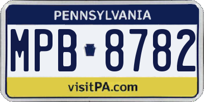 PA license plate MPB8782