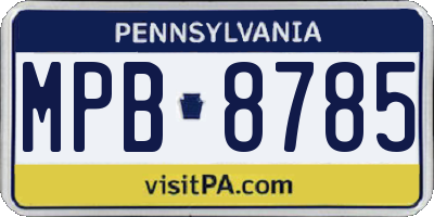 PA license plate MPB8785