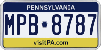 PA license plate MPB8787