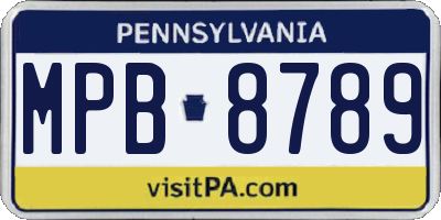PA license plate MPB8789