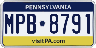 PA license plate MPB8791