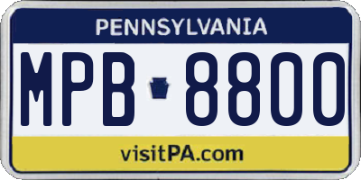 PA license plate MPB8800