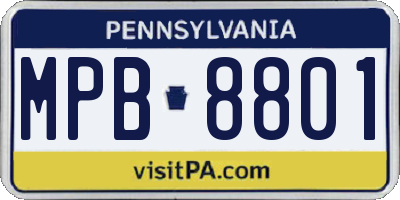 PA license plate MPB8801