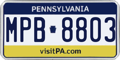 PA license plate MPB8803