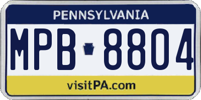 PA license plate MPB8804
