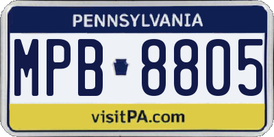 PA license plate MPB8805
