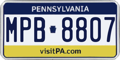 PA license plate MPB8807