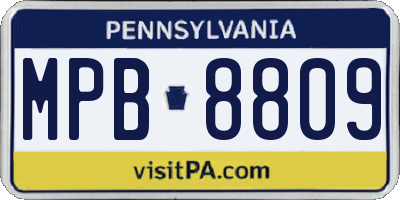 PA license plate MPB8809
