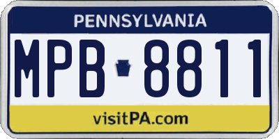 PA license plate MPB8811