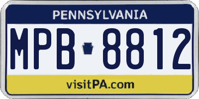 PA license plate MPB8812