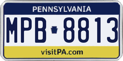 PA license plate MPB8813