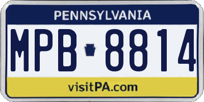 PA license plate MPB8814