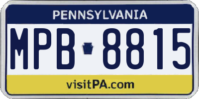 PA license plate MPB8815