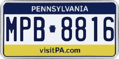 PA license plate MPB8816