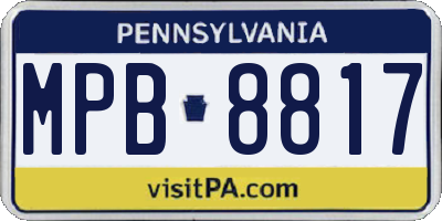 PA license plate MPB8817