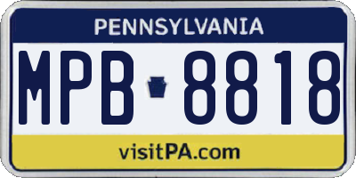 PA license plate MPB8818