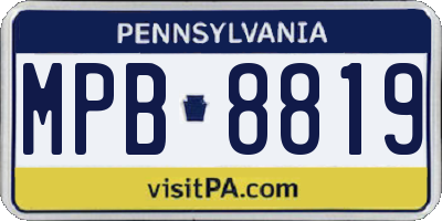 PA license plate MPB8819