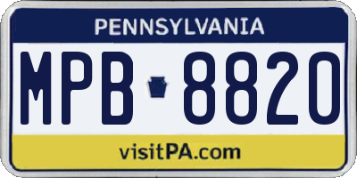 PA license plate MPB8820