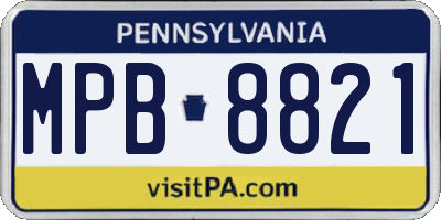 PA license plate MPB8821