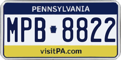 PA license plate MPB8822
