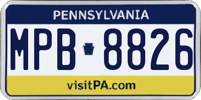 PA license plate MPB8826
