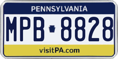 PA license plate MPB8828