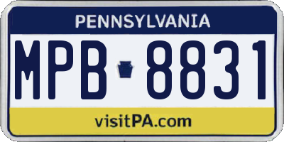 PA license plate MPB8831