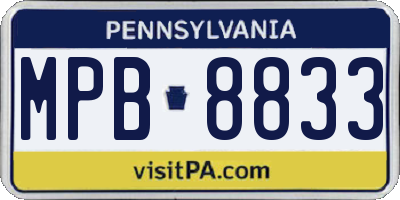 PA license plate MPB8833