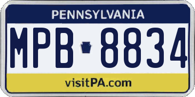 PA license plate MPB8834