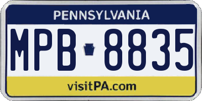 PA license plate MPB8835