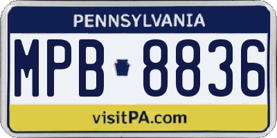 PA license plate MPB8836