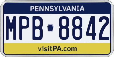 PA license plate MPB8842