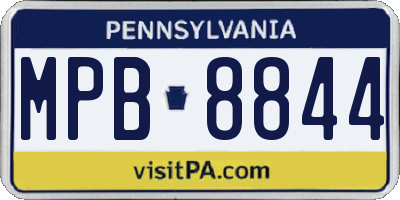 PA license plate MPB8844