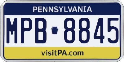 PA license plate MPB8845