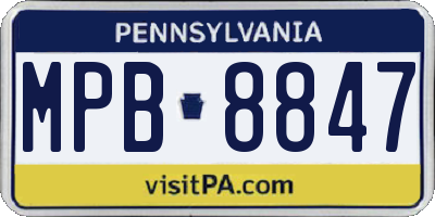 PA license plate MPB8847