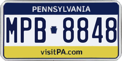 PA license plate MPB8848