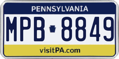 PA license plate MPB8849
