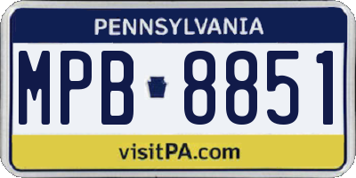 PA license plate MPB8851