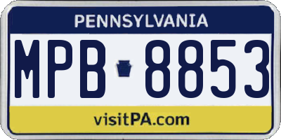 PA license plate MPB8853