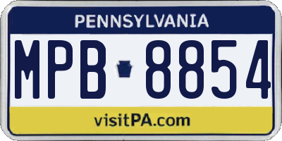 PA license plate MPB8854