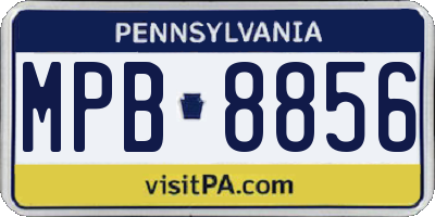 PA license plate MPB8856