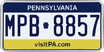 PA license plate MPB8857
