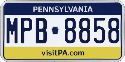 PA license plate MPB8858
