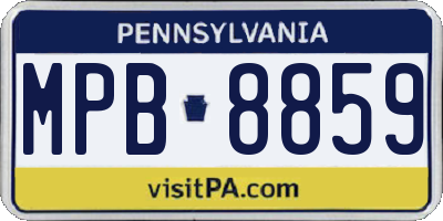 PA license plate MPB8859