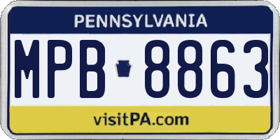 PA license plate MPB8863