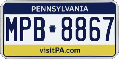 PA license plate MPB8867