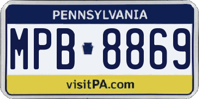 PA license plate MPB8869