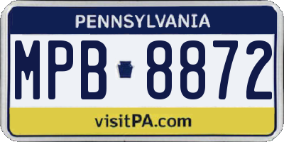 PA license plate MPB8872