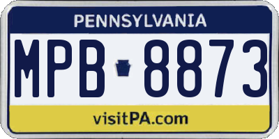 PA license plate MPB8873
